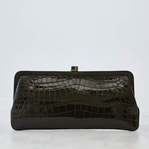 Lambertson Truex Crocodile Clutch - Black